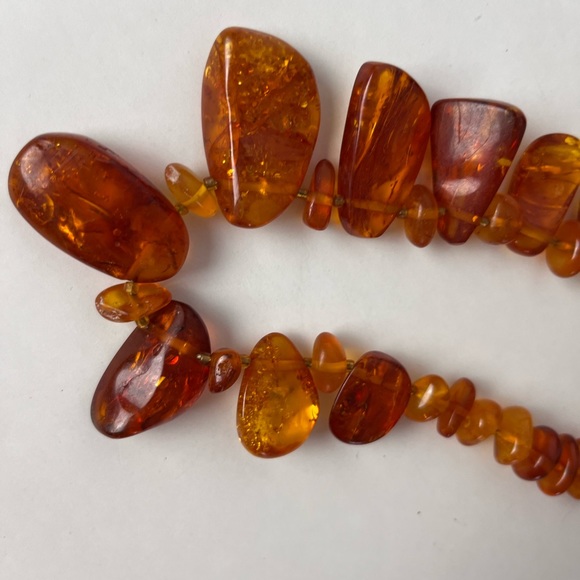 Vintage Genuine Yellow Honey Baltic  Amber Beads Necklace Statement Янтарь - Picture 9 of 9